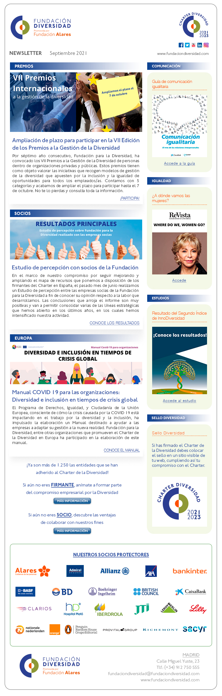 Newsletter Septiembre 2021 | Fundación Diversidad